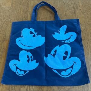 Disney Store BlMickey & Minnie Mouse Blue Reusable 20”x 19”Tote Shopping Bag